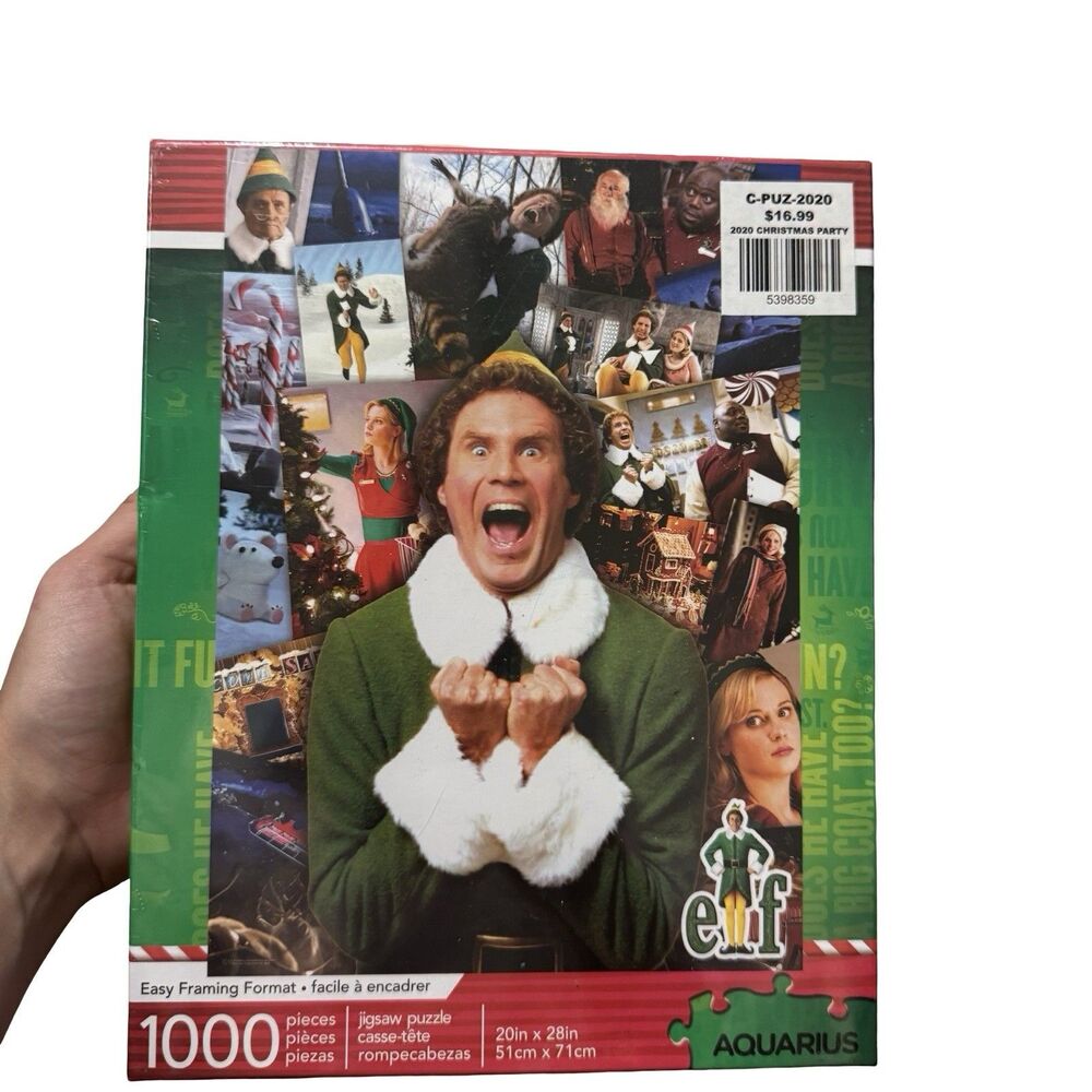 BUDDY THE ELF Christmas Puzzle Movie Elf 1000 Pc Aquarius 20"x28" SEALED